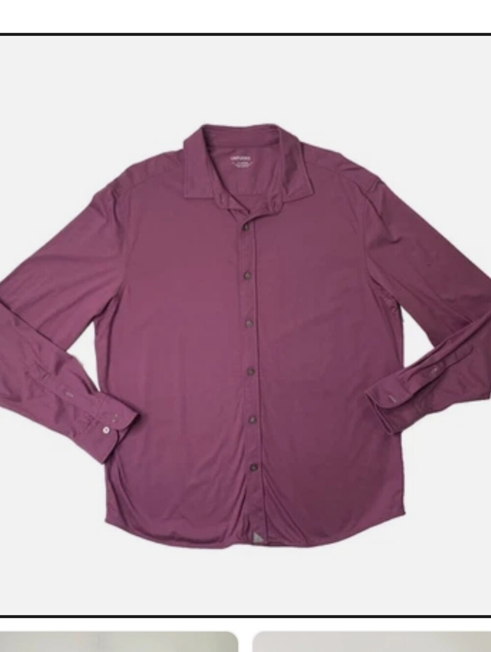 Untuckit Men's Lg Buttondown Cotton Jersey Nwot Violet Muted Purple
